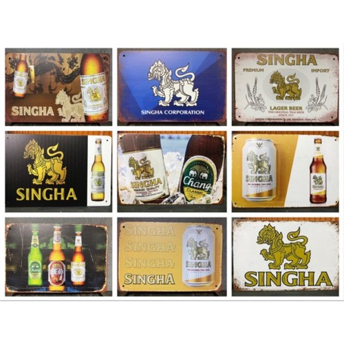 Blechschild singha chang - blechschild, thai